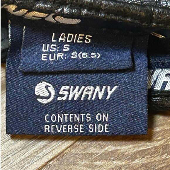 SWANY Tri Plex Black Ladies Genuine Leather Ski Gloves US Size Small - Picture 8 of 8